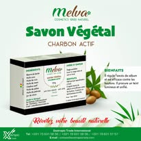Savon charbon actif détox purifiant Melva Cosmetics Dakar